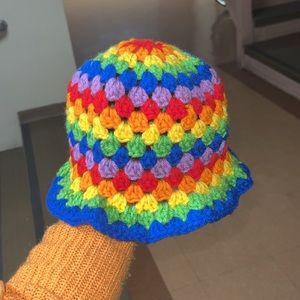 Crochet Rainbow Hat